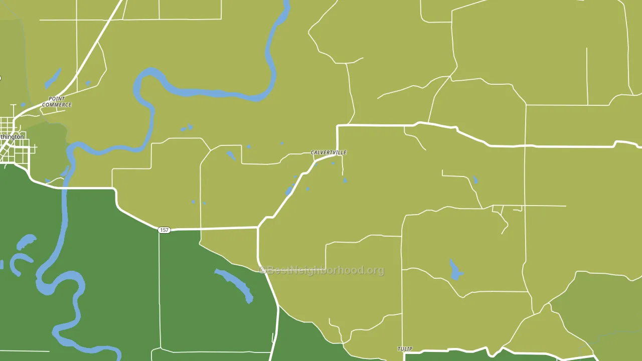Calvertville, IN block-group voter-turnout map