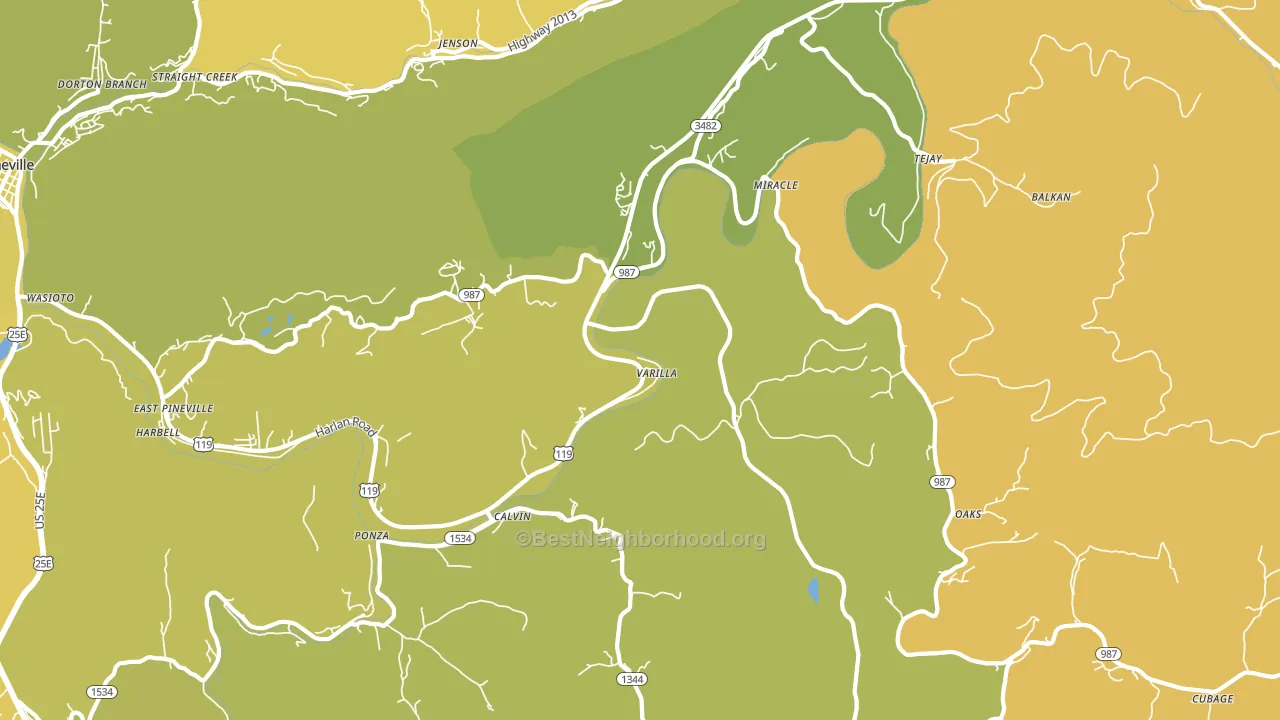 Calvin, KY block-group voter-turnout map