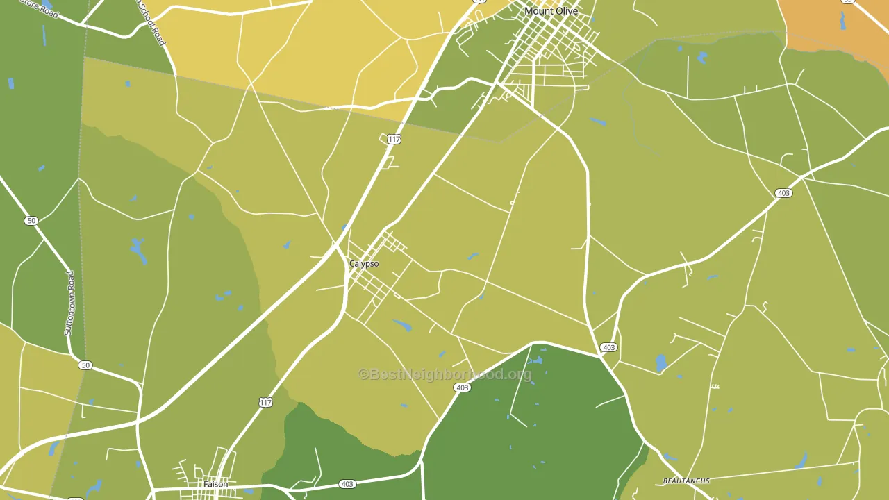 Calypso, NC block-group voter-turnout map