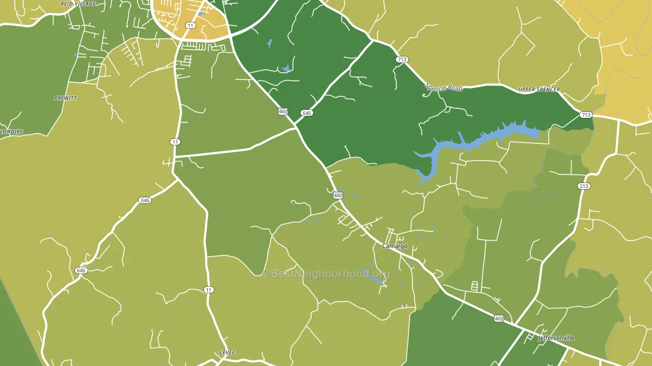 Camargo, KY block-group voter-turnout map