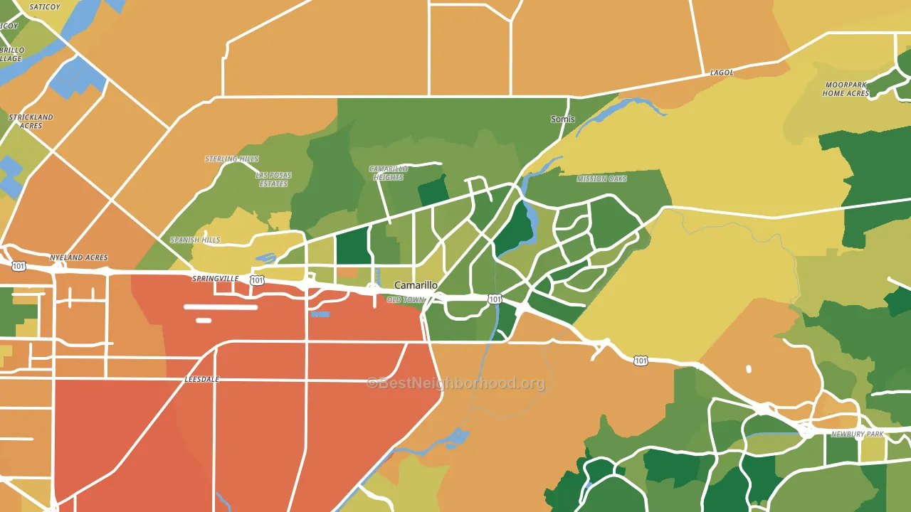 Camarillo, CA block-group voter-turnout map