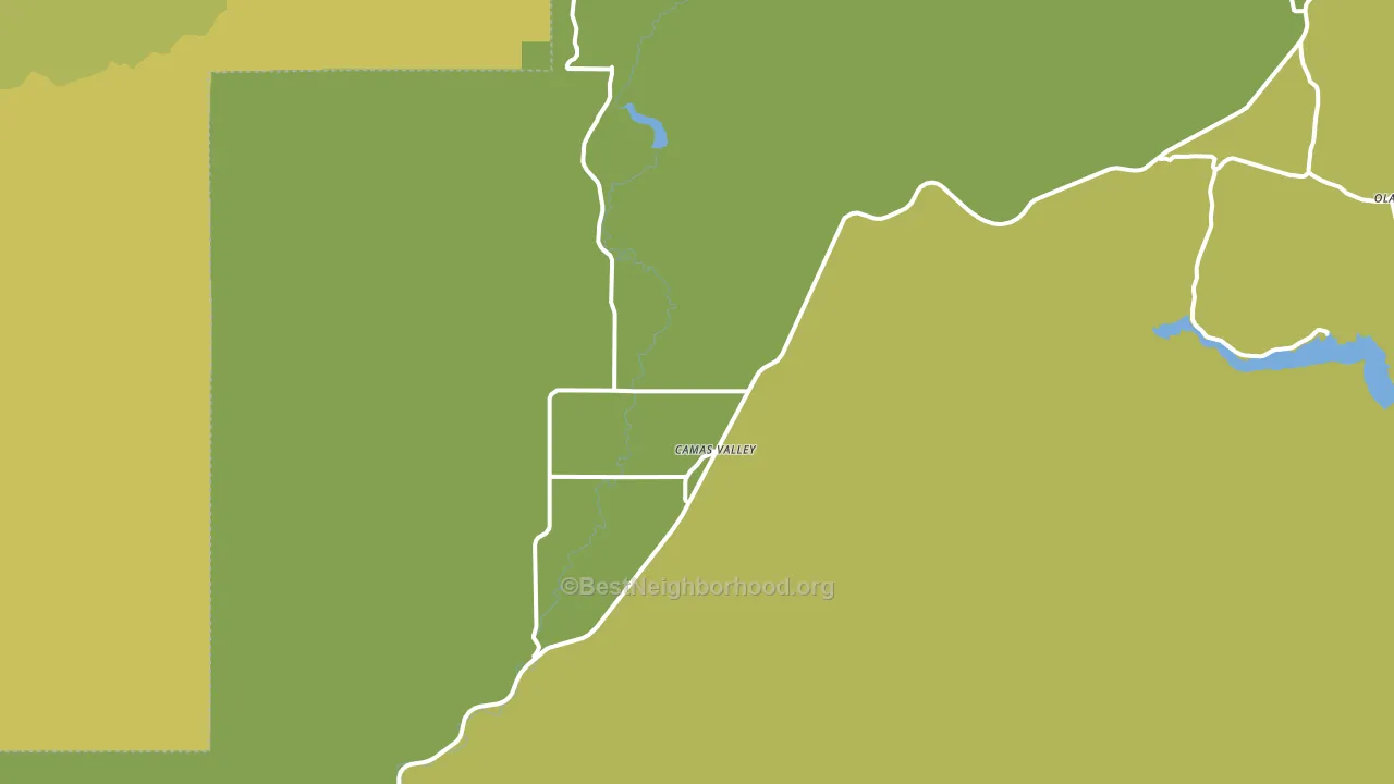 Camas Valley, OR block-group voter-turnout map