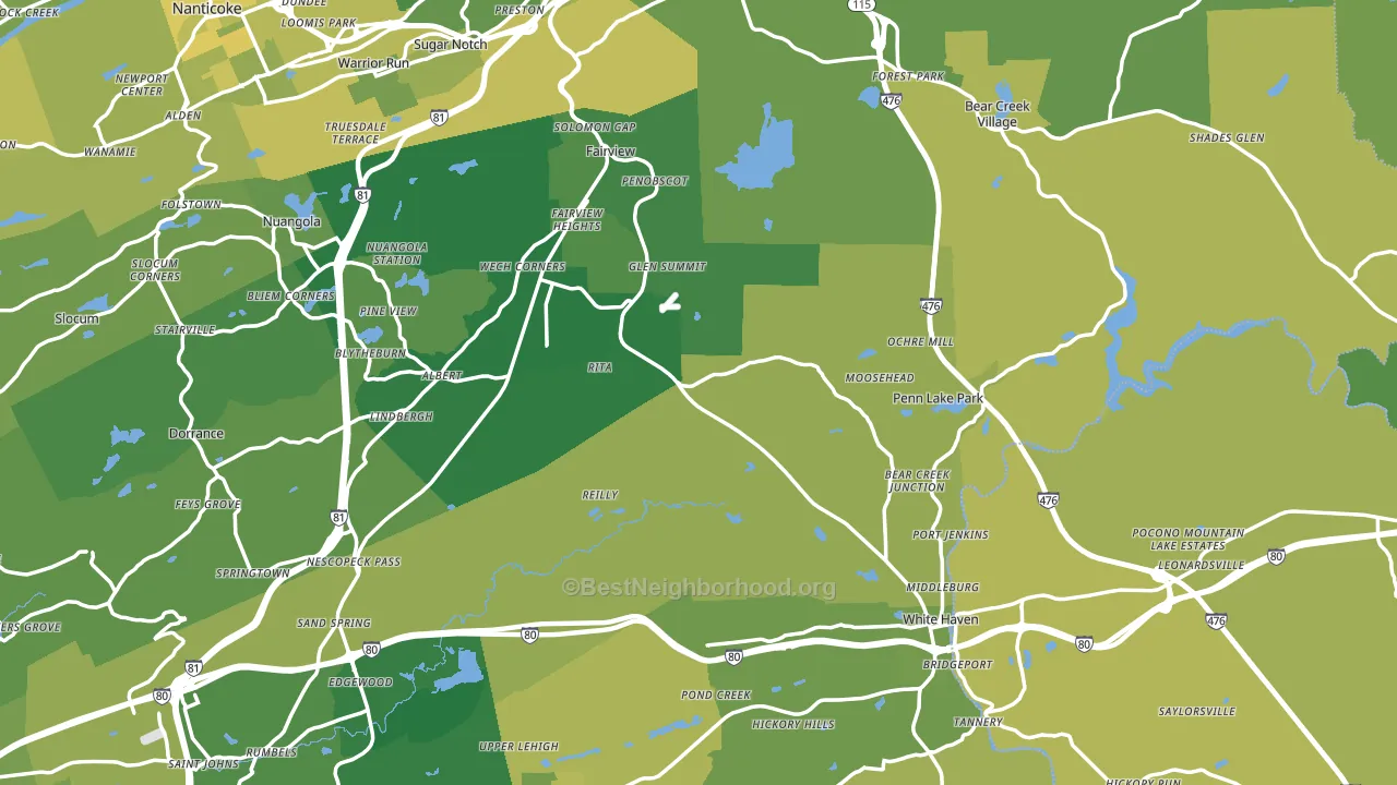 Cambra, PA block-group voter-turnout map