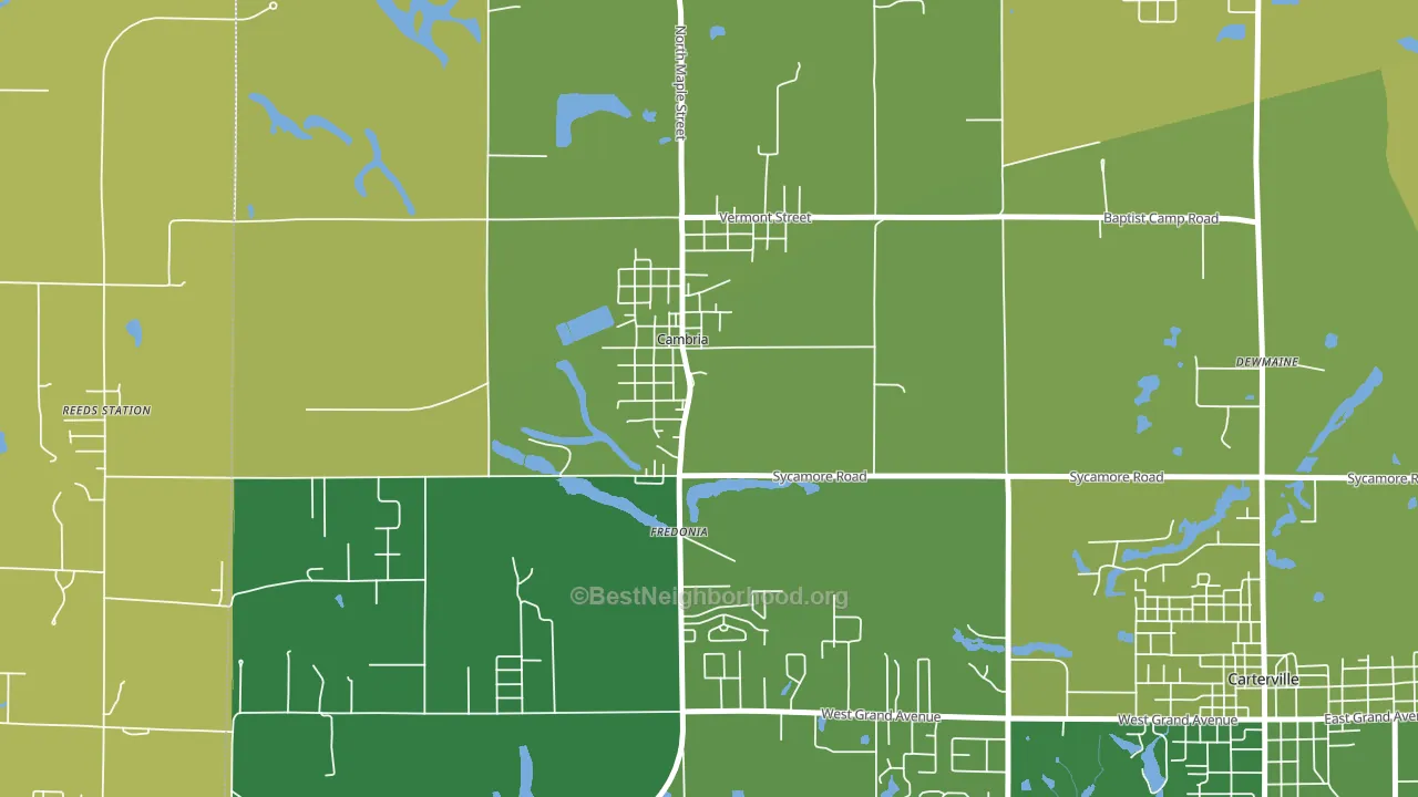 Cambria, IL block-group voter-turnout map