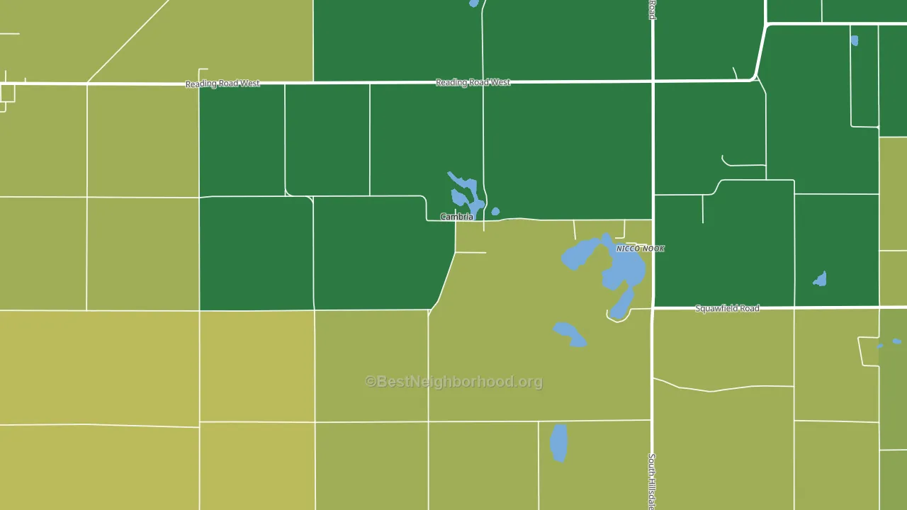 Cambria, MI block-group voter-turnout map