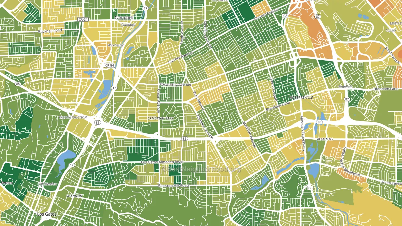 Cambrian Park, San Jose, CA block-group voter-turnout map