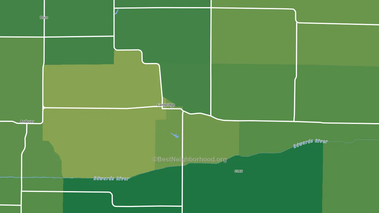 Cambridge, IL block-group voter-turnout map