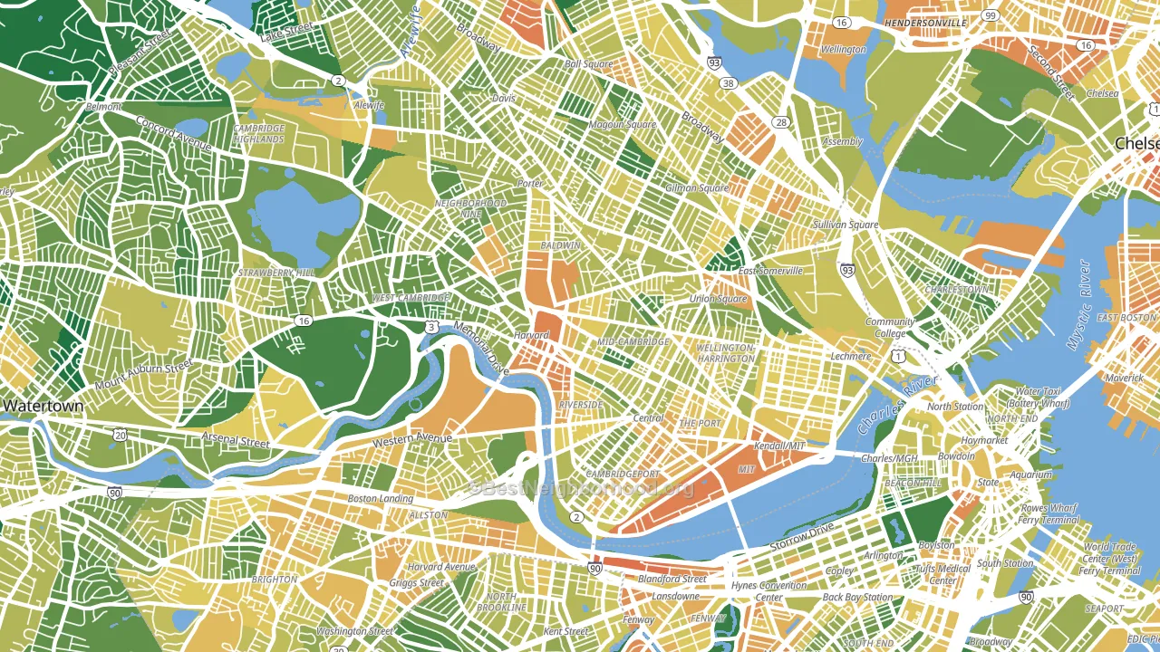 Cambridge, MA block-group voter-turnout map
