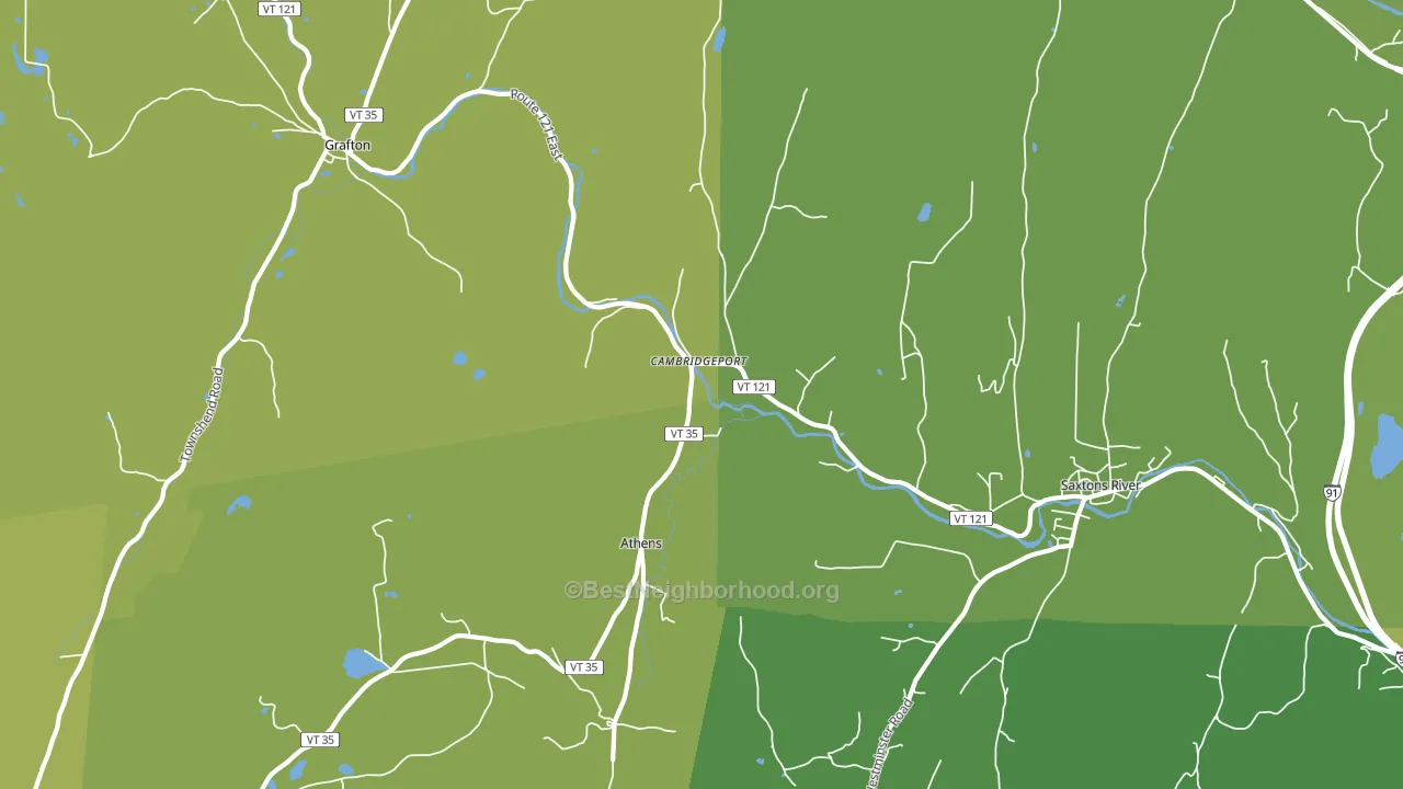Cambridgeport, VT block-group voter-turnout map