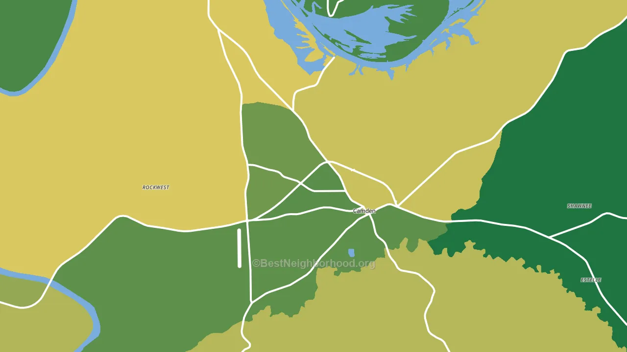 Camden, AL block-group voter-turnout map
