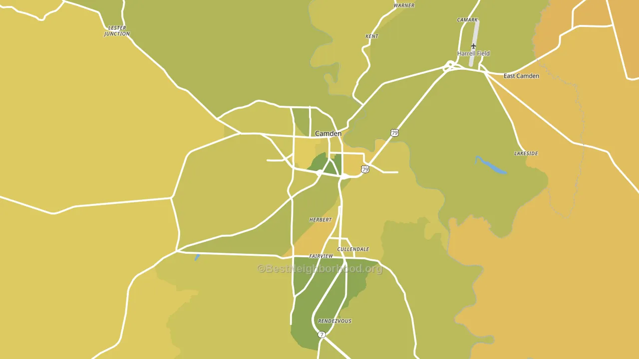 Camden, AR block-group voter-turnout map