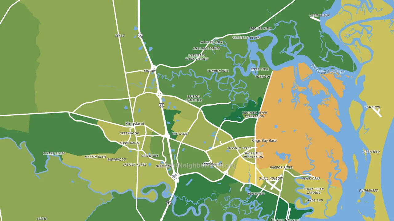 Camden County, GA block-group voter-turnout map