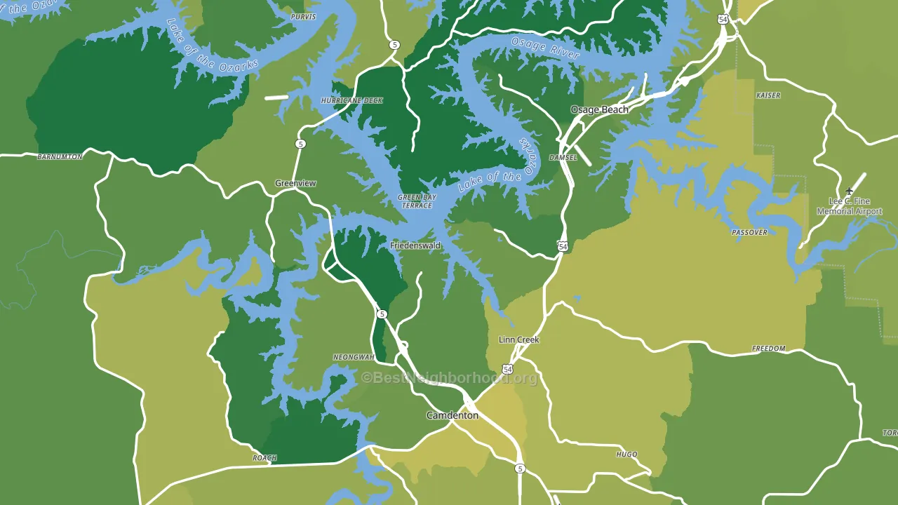 Camden County, MO block-group voter-turnout map