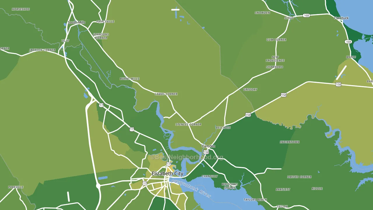 Camden County, NC block-group voter-turnout map
