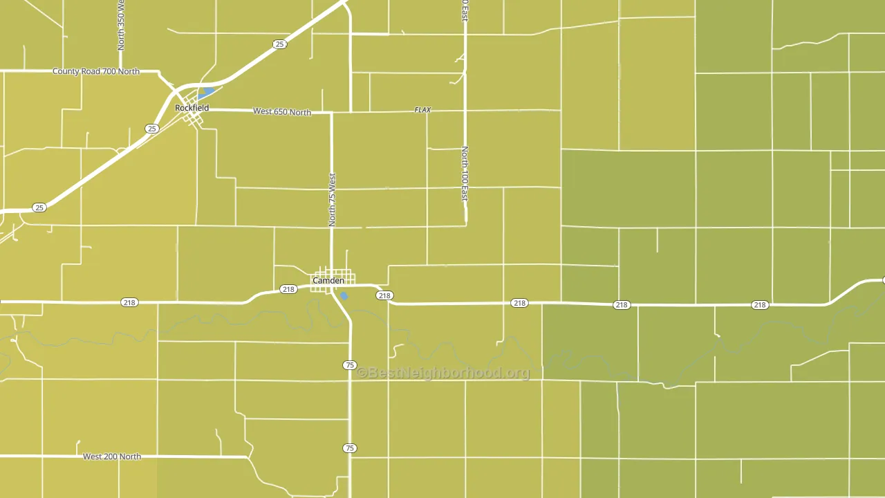 Camden, IN block-group voter-turnout map