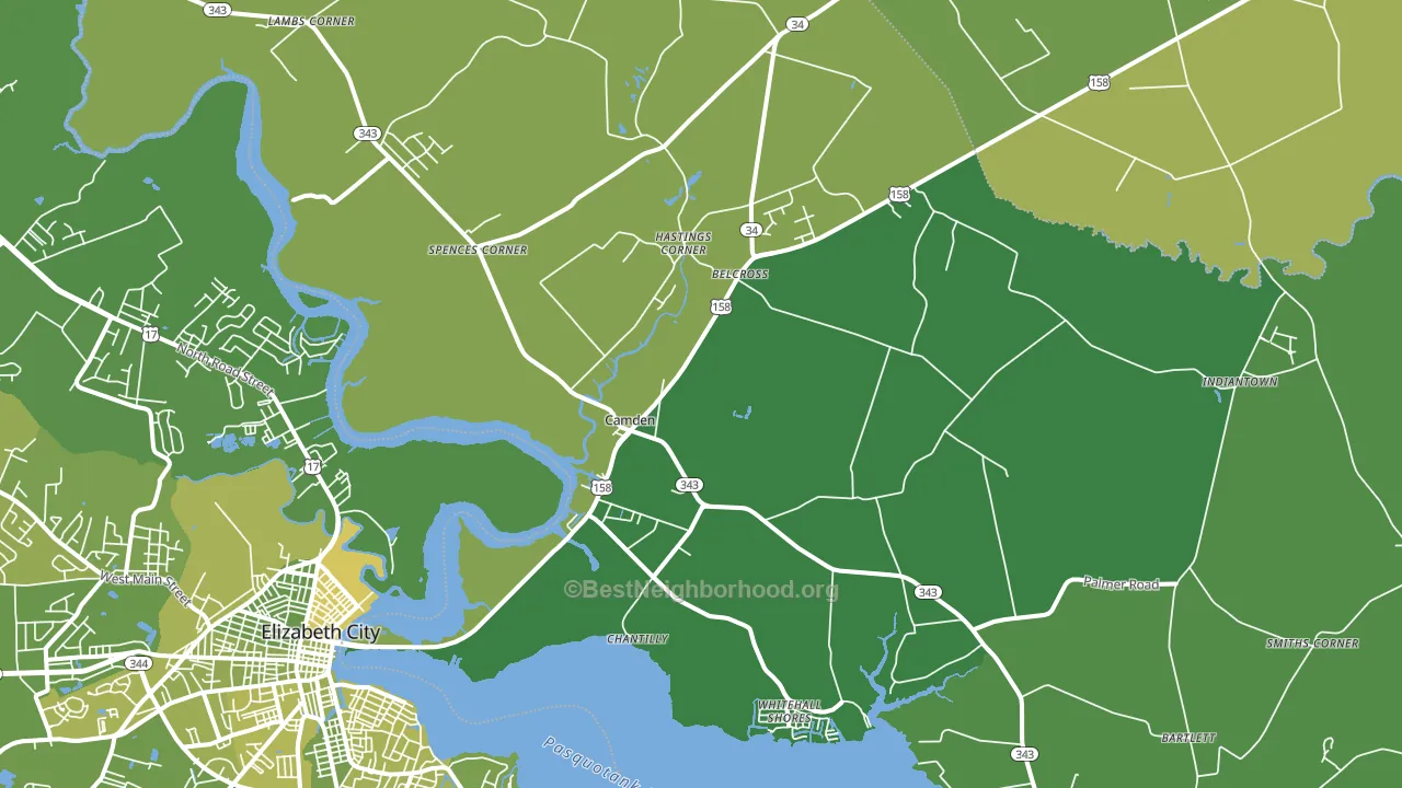 Camden, NC block-group voter-turnout map