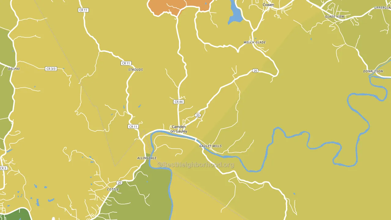 Camden-on-Gauley, WV block-group voter-turnout map