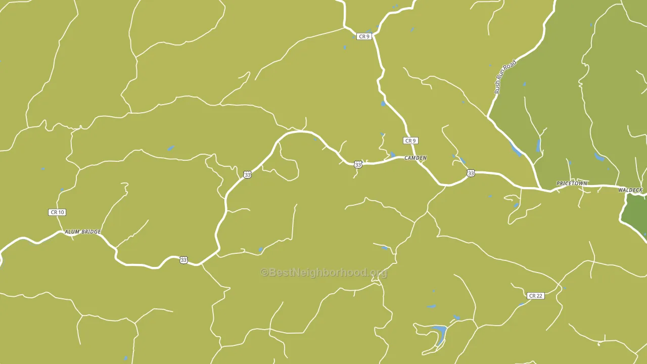 Camden, WV block-group voter-turnout map