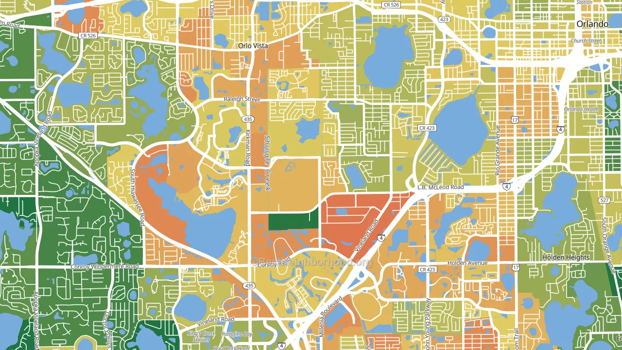 Camellia Gardens, Orlando, FL block-group voter-turnout map