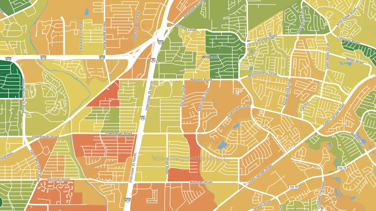 Camelot, San Antonio, TX block-group voter-turnout map