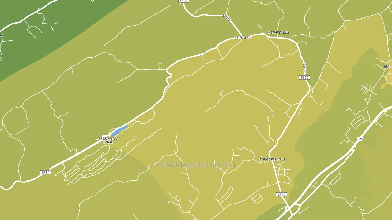 Camelot, TN block-group voter-turnout map