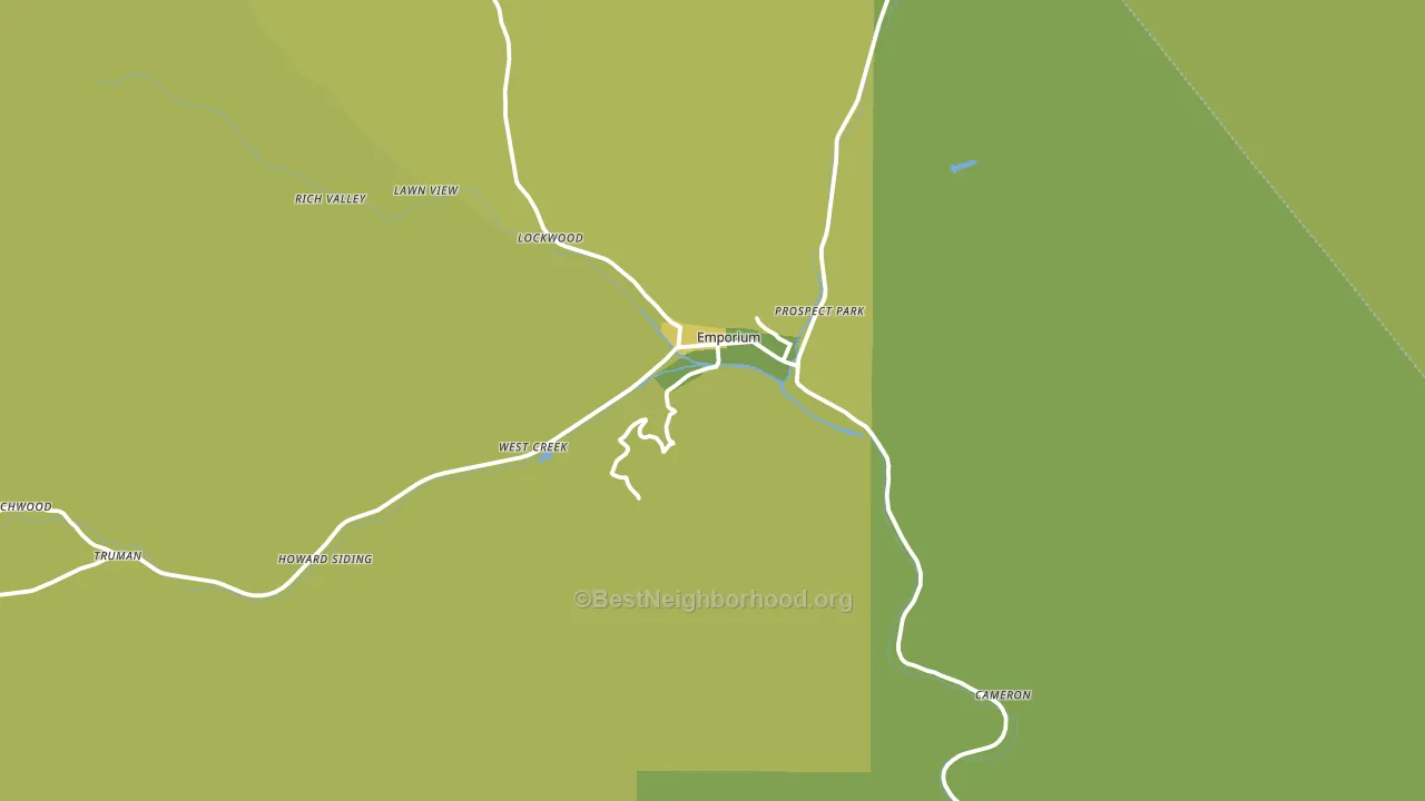 Cameron County, PA block-group voter-turnout map