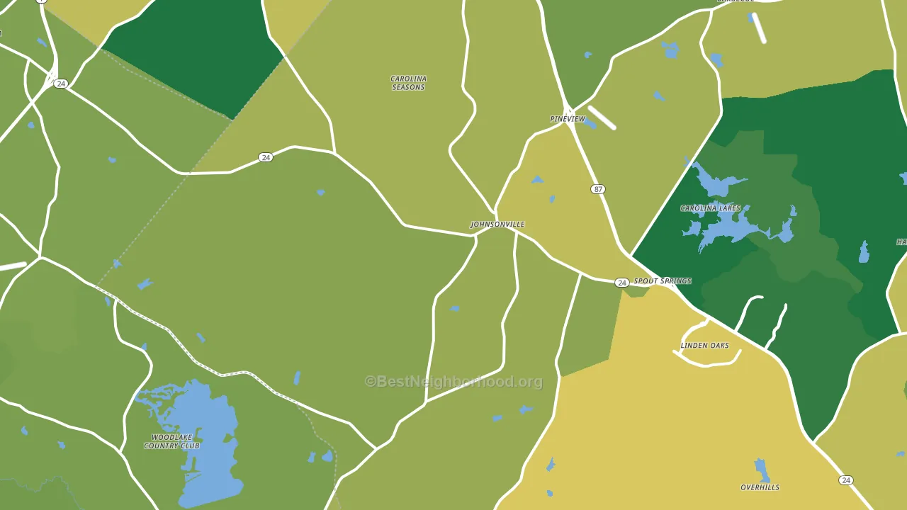 Cameron, NC block-group voter-turnout map
