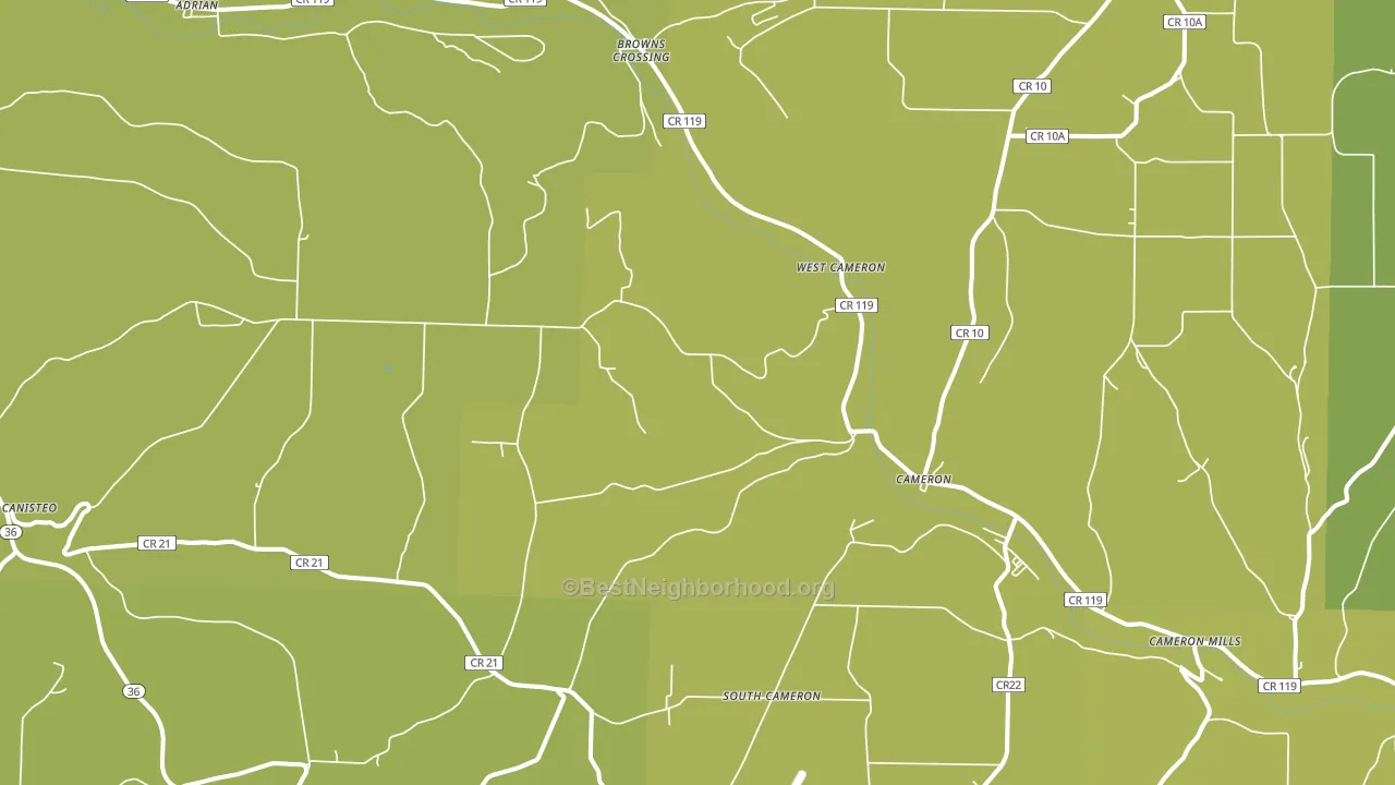 Cameron, NY block-group voter-turnout map