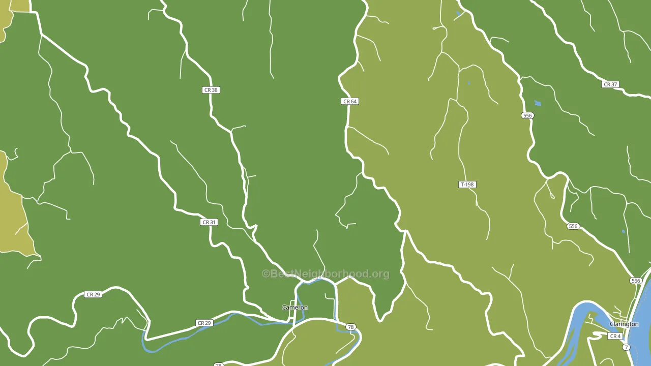Cameron, OH block-group voter-turnout map