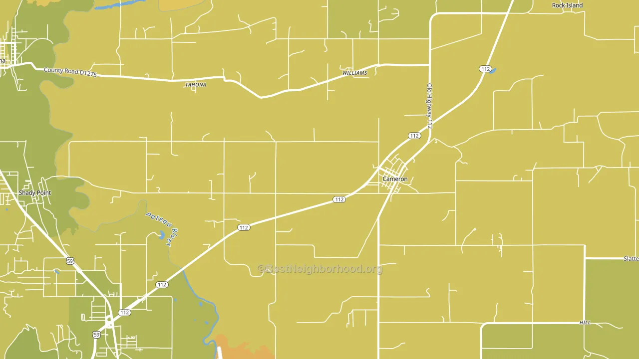 Cameron, OK block-group voter-turnout map