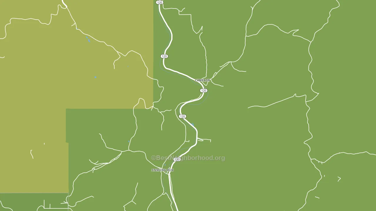 Cameron, PA block-group voter-turnout map
