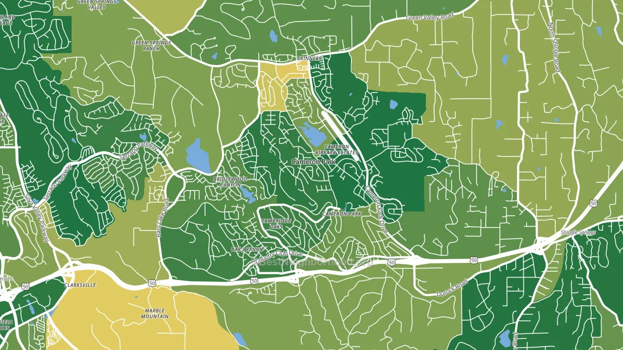 Cameron Park, CA block-group voter-turnout map