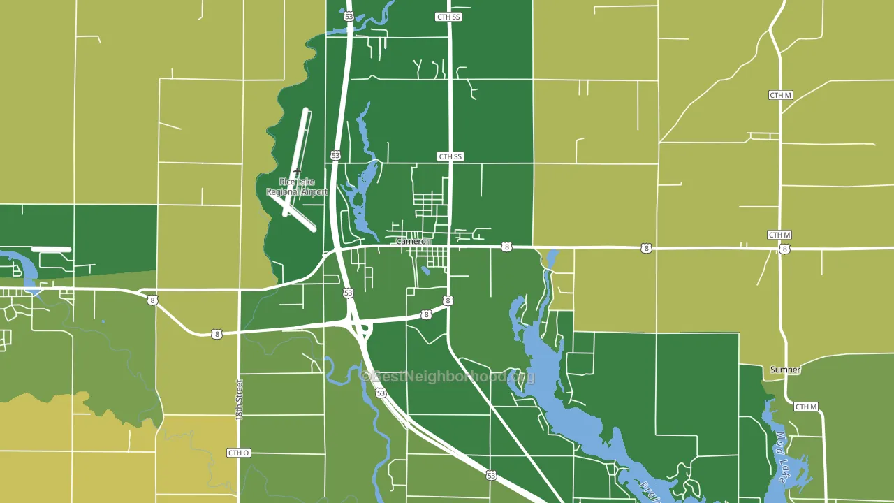 Cameron, WI block-group voter-turnout map