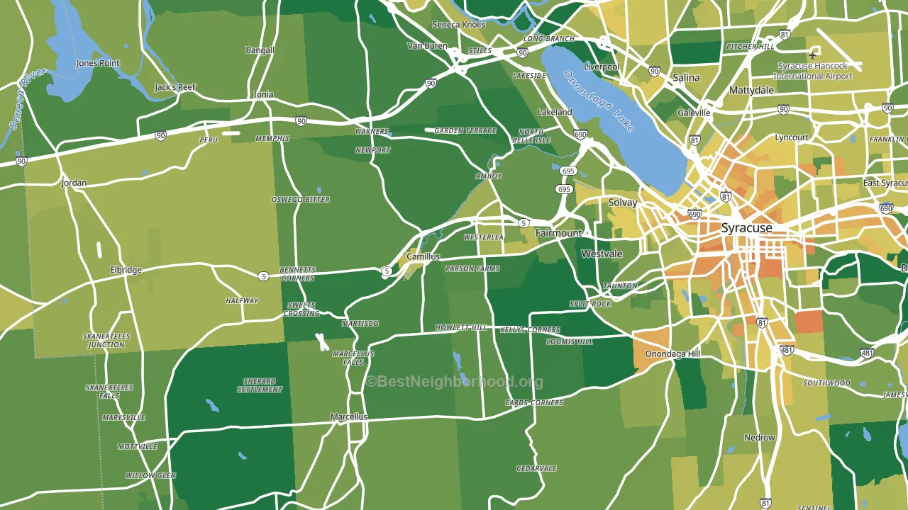 Camillus, NY block-group voter-turnout map