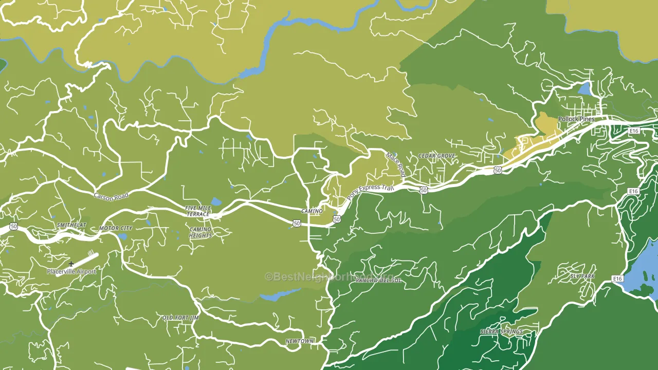 Camino, CA block-group voter-turnout map