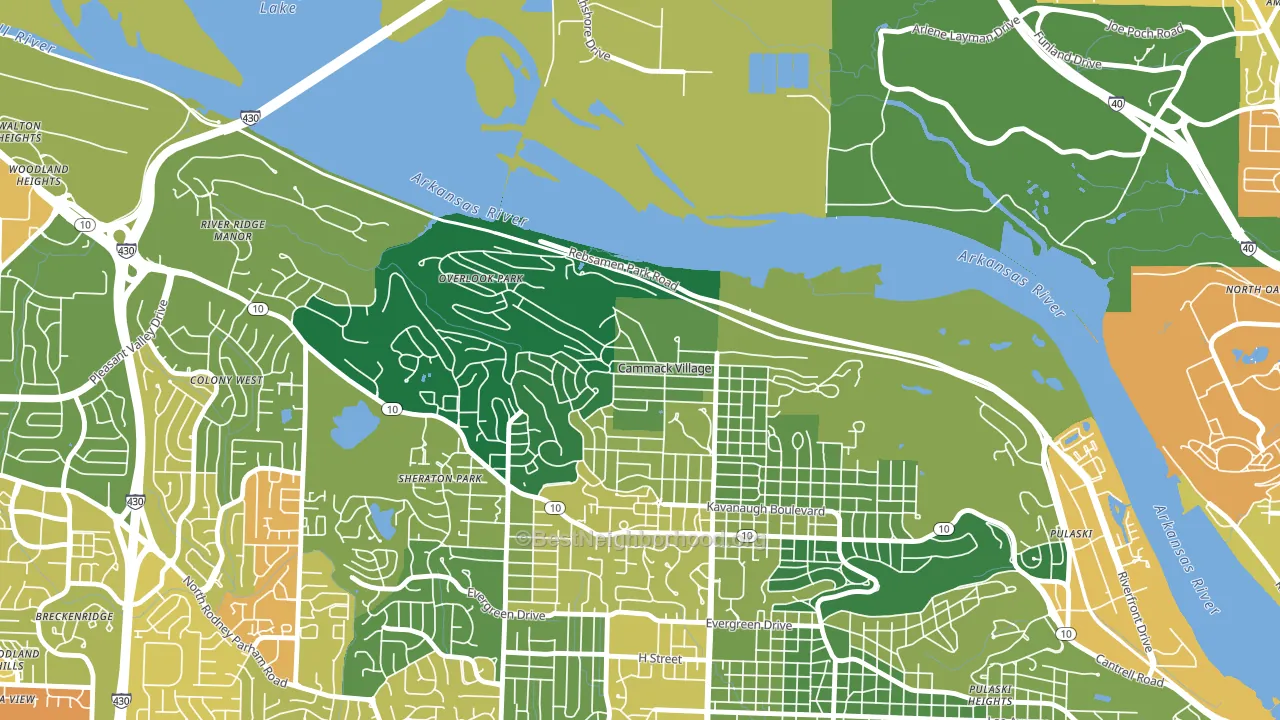 Cammack Village, AR block-group voter-turnout map