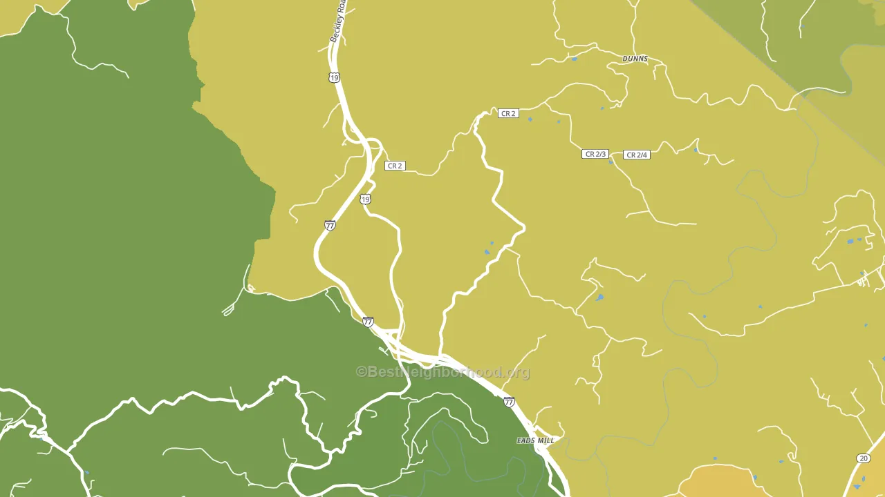 Camp Creek, WV block-group voter-turnout map