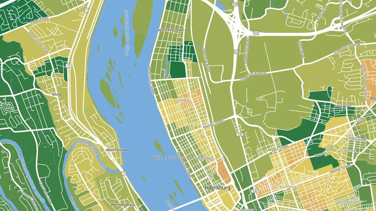 Camp Curtin, Harrisburg, PA block-group voter-turnout map