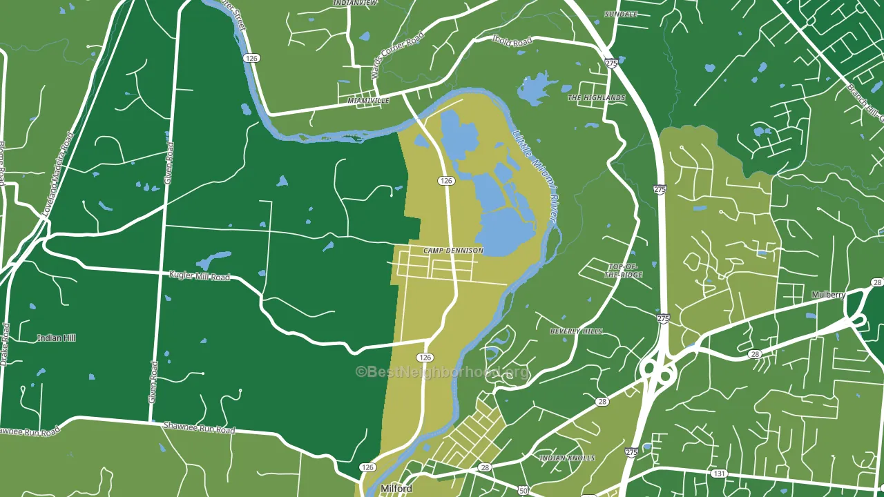 Camp Dennison, OH block-group voter-turnout map