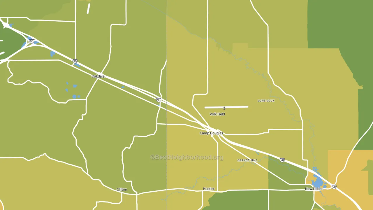 Camp Douglas, WI block-group voter-turnout map