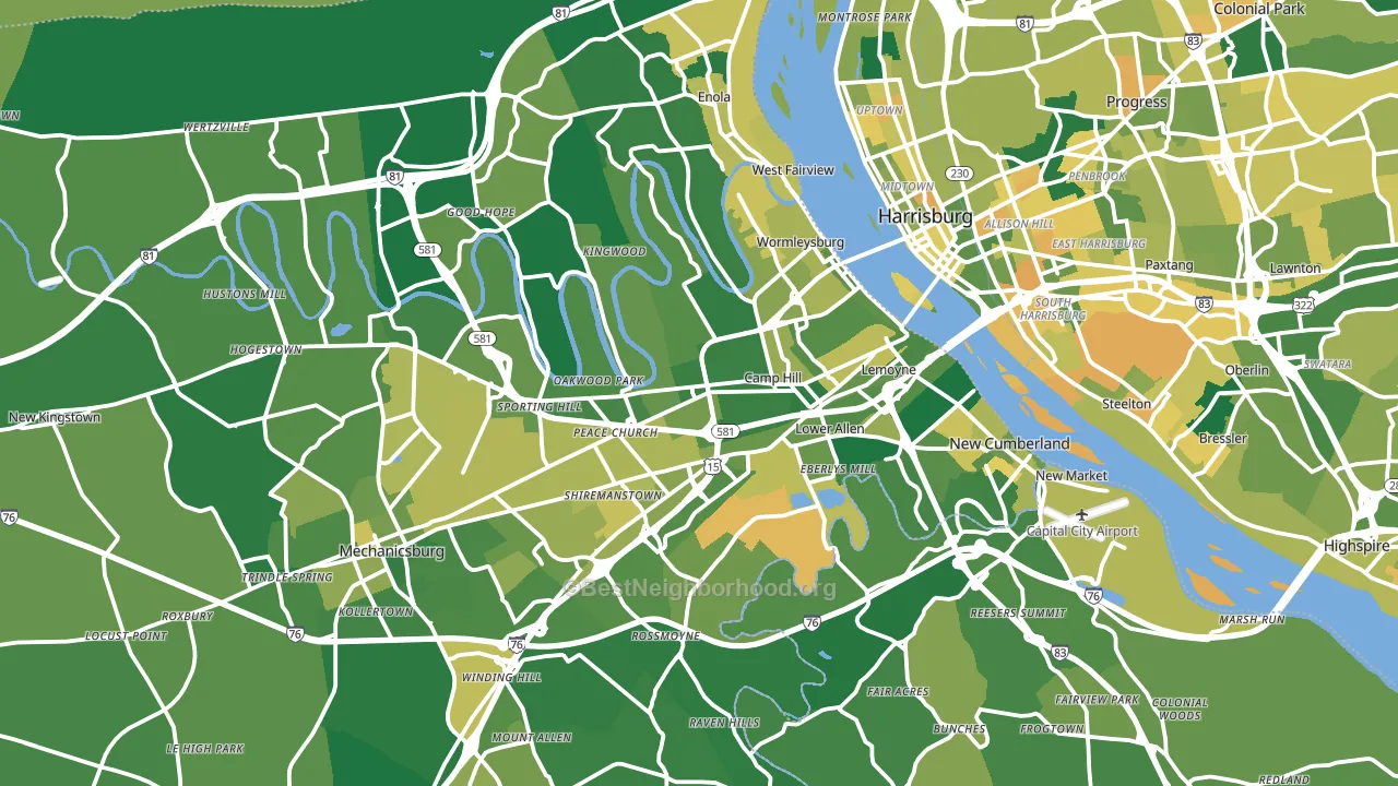 Camp Hill, PA block-group voter-turnout map