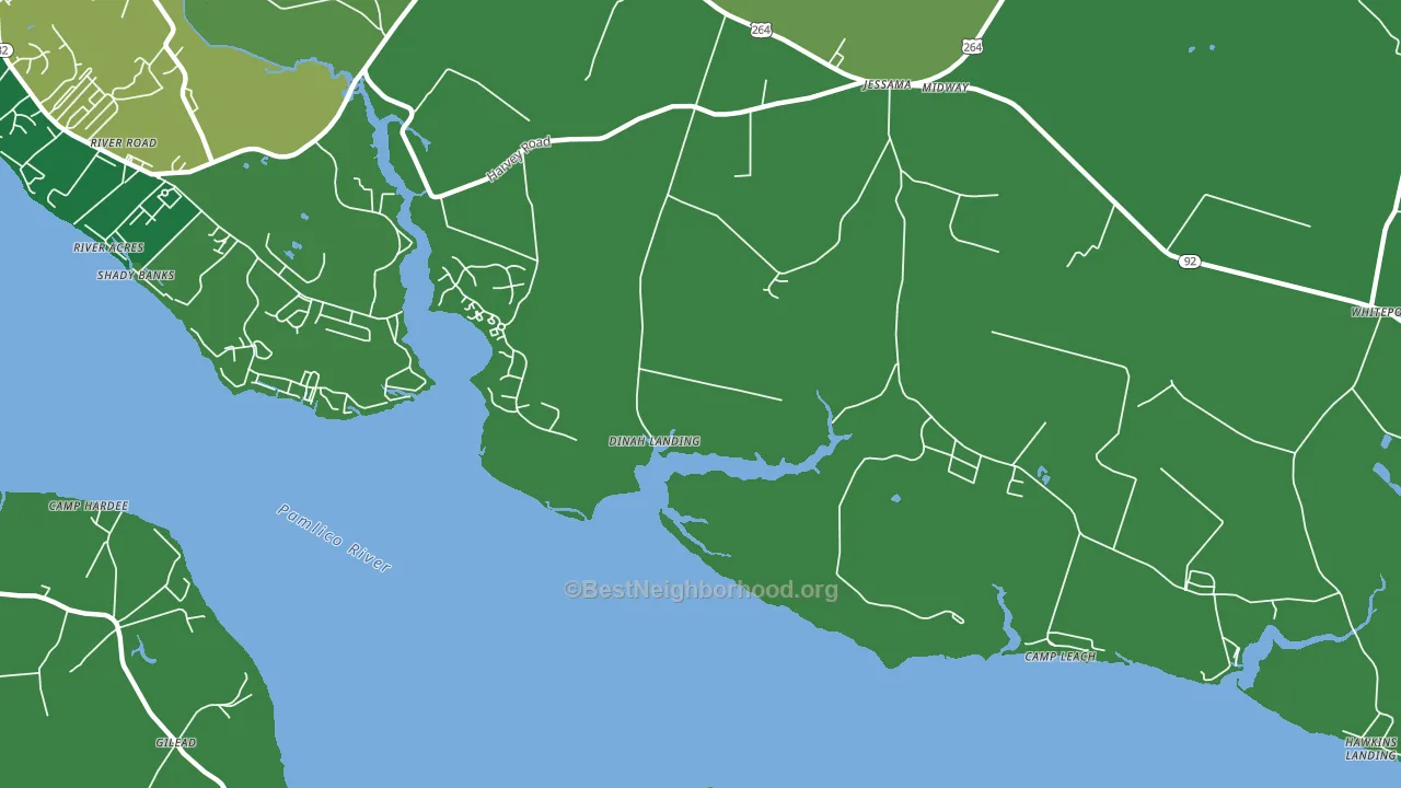 Camp Leach, NC block-group voter-turnout map