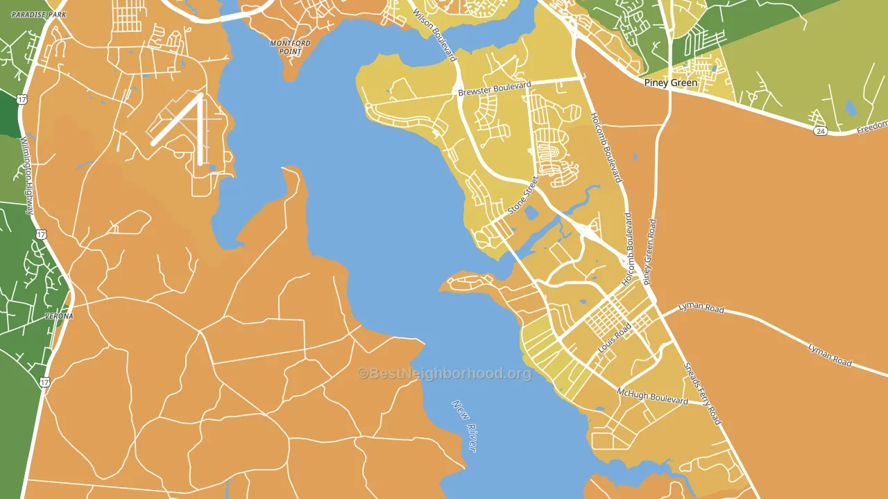 Camp Lejeune, NC block-group voter-turnout map