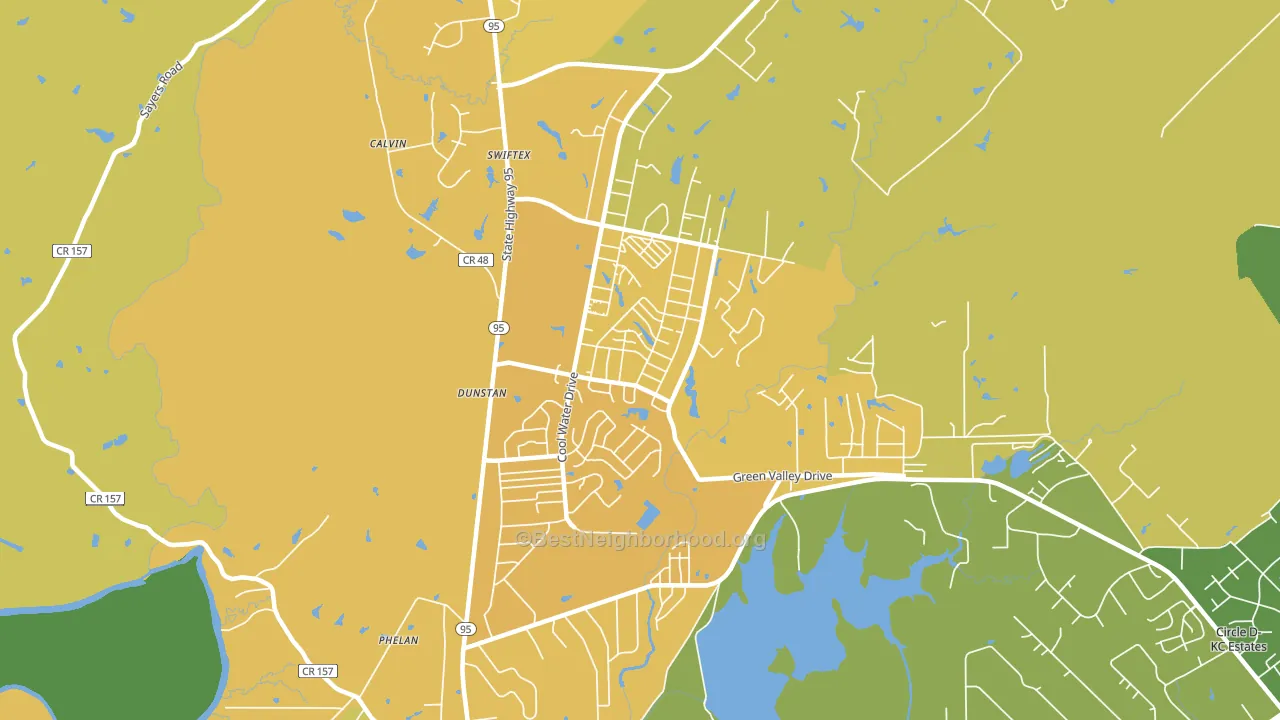 Camp Swift, TX block-group voter-turnout map