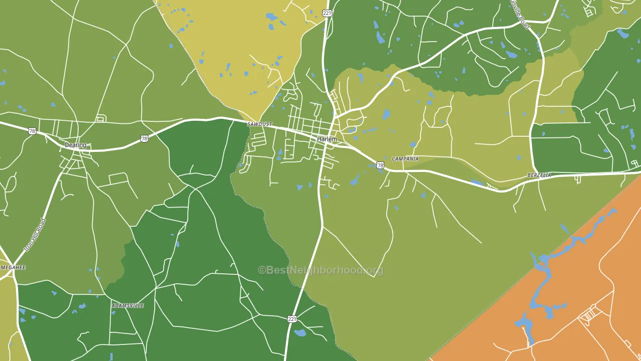 Campania, GA block-group voter-turnout map