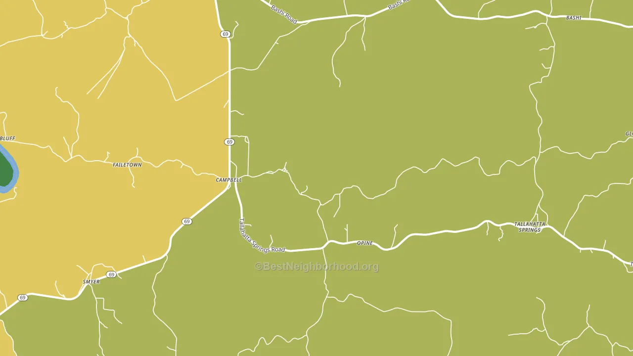 Campbell, AL block-group voter-turnout map
