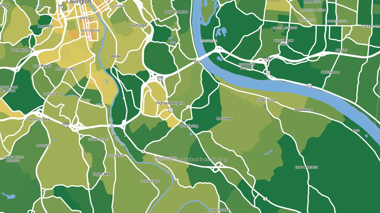 Campbell County, KY block-group voter-turnout map