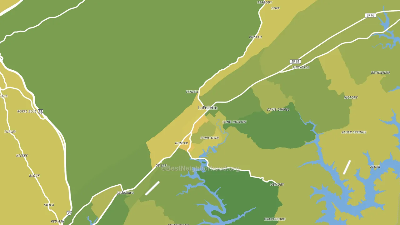 Campbell County, TN block-group voter-turnout map