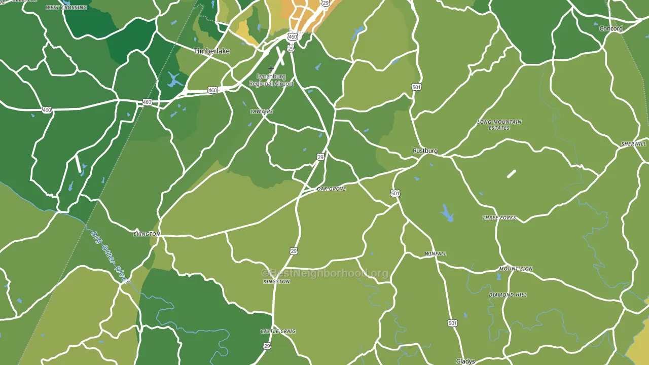 Campbell County, VA block-group voter-turnout map