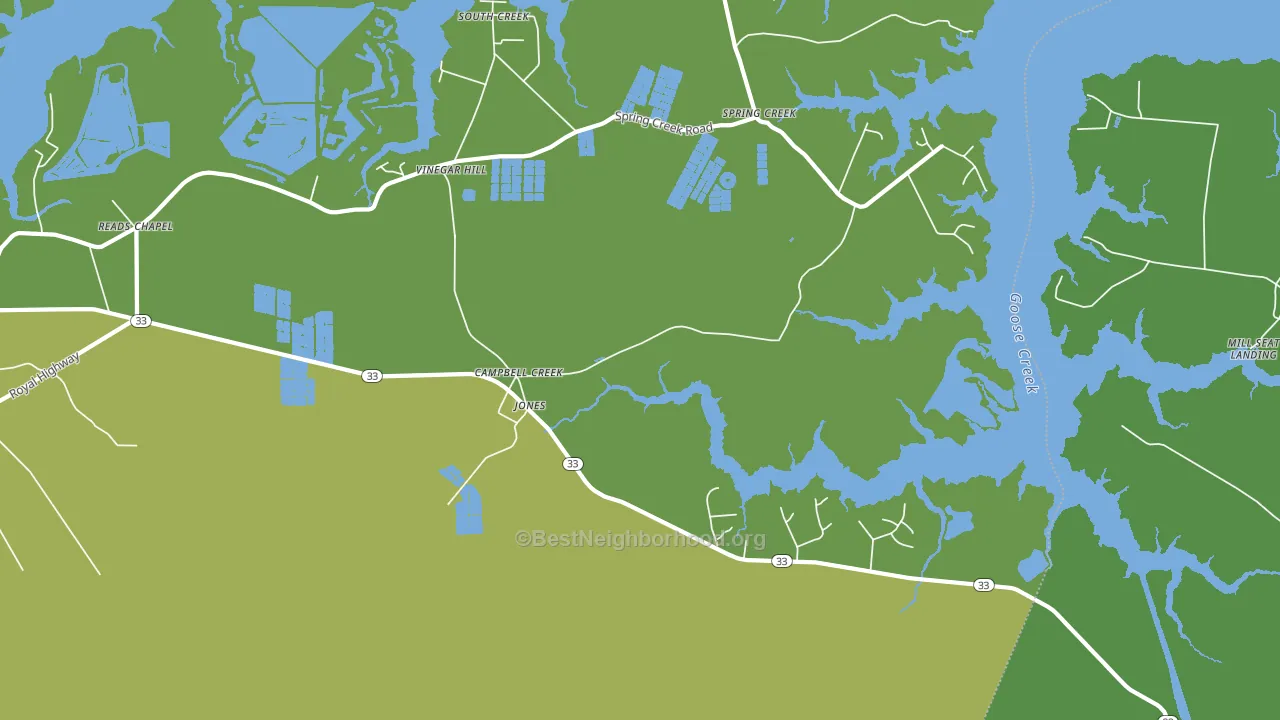 Campbell Creek, NC block-group voter-turnout map